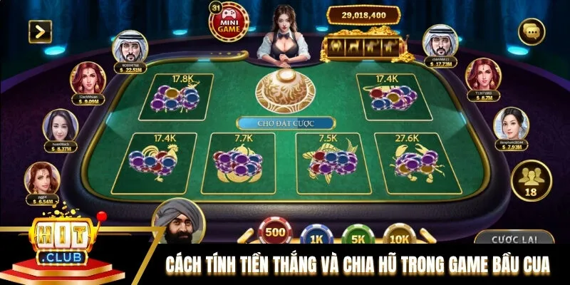Cách tính tiền thắng và chia hũ trong game Bầu Cua online