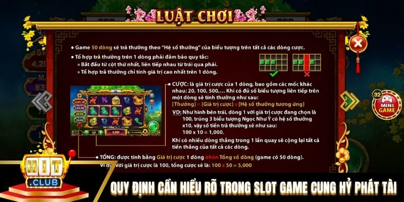 Quy định cần hiểu rõ trong slot game cung hỷ phát tài